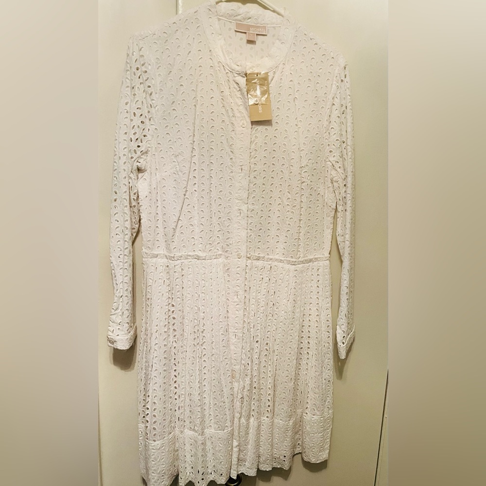 Michael kors eyelet summer white dress size 12